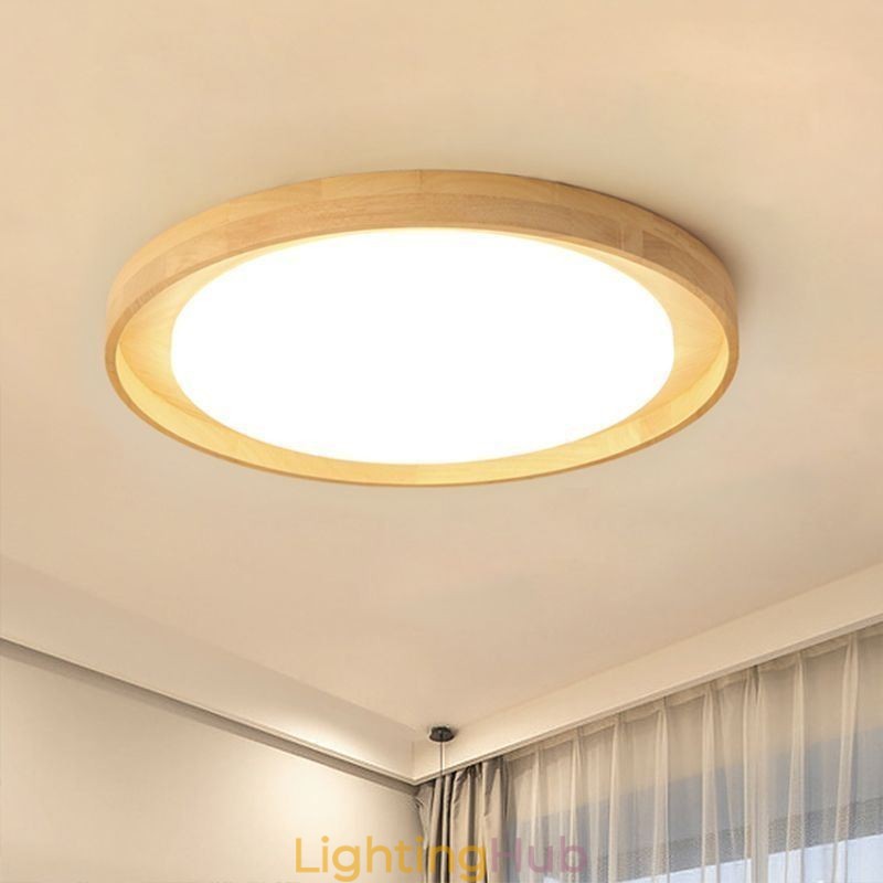Modern Ceiling Light Wooden Acrylic Round Ceiling Light