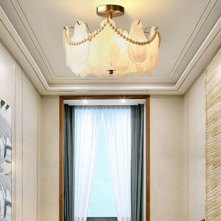 European Iron Ceiling Light Elegant Glass Ceiling Lamp European Iron Ceiling Light Elegant Glass Ceiling Lamp
