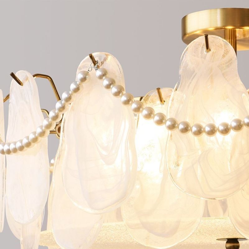 European Iron Ceiling Light Elegant Glass Ceiling Lamp