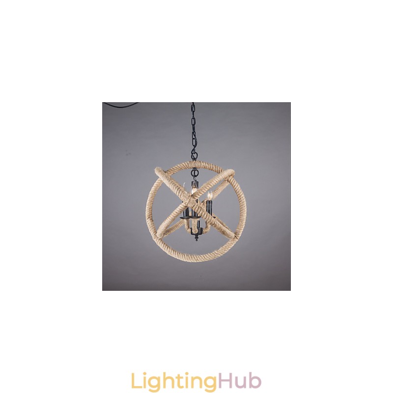 Country Mini Style Painting Metal Chandelier