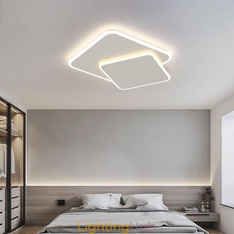 Modern Flush Mount Geometric Square Ceiling Light