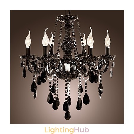 Chandelier Black Crystal Modern 6 Lights Chandelier Black Crystal Modern 6 Lights