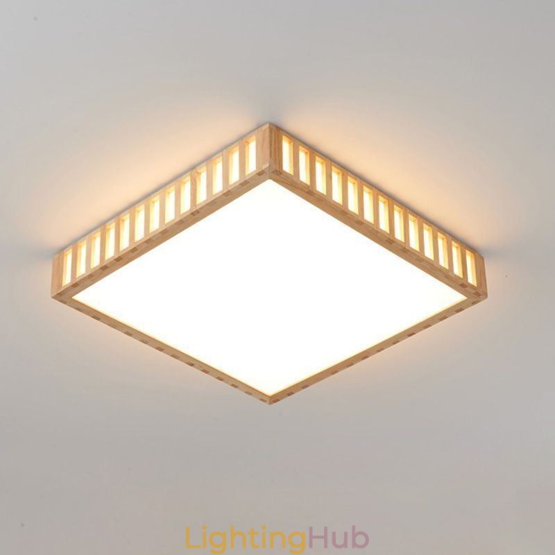 Japanese Ceiling Lamp Square Wood Ceiling Lamp