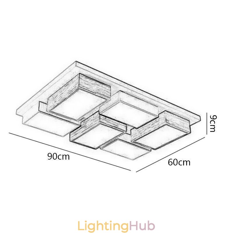 Modern Acrylic Ceiling Light Geometric Wood Ceiling Lamp