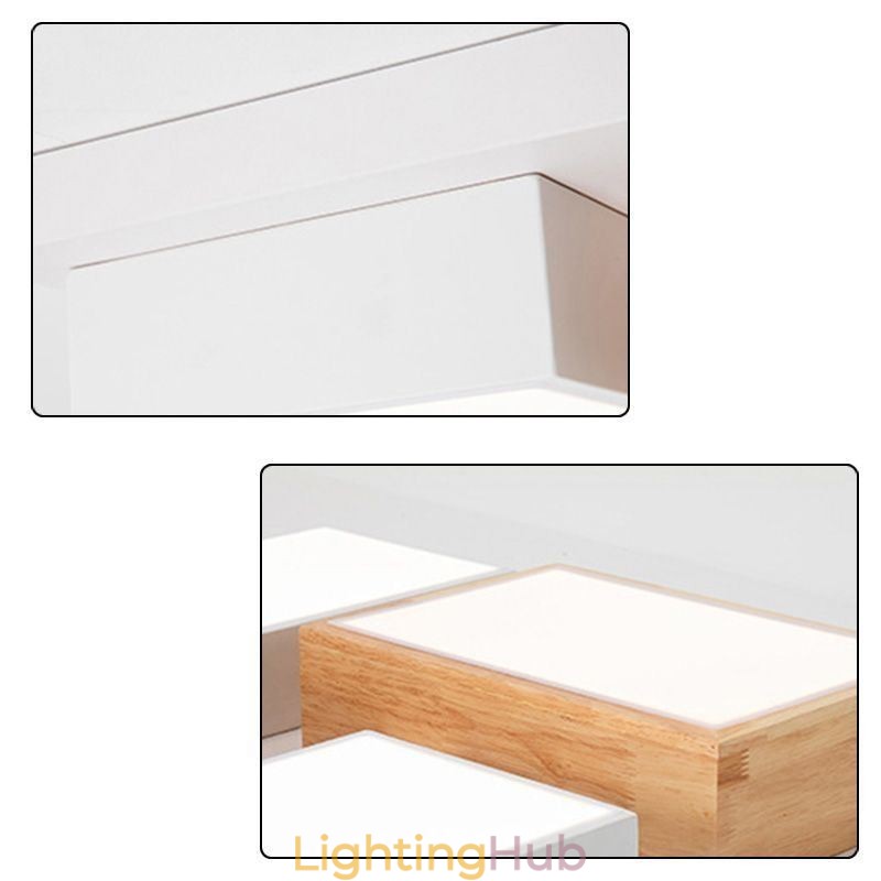 Modern Acrylic Ceiling Light Geometric Wood Ceiling Lamp