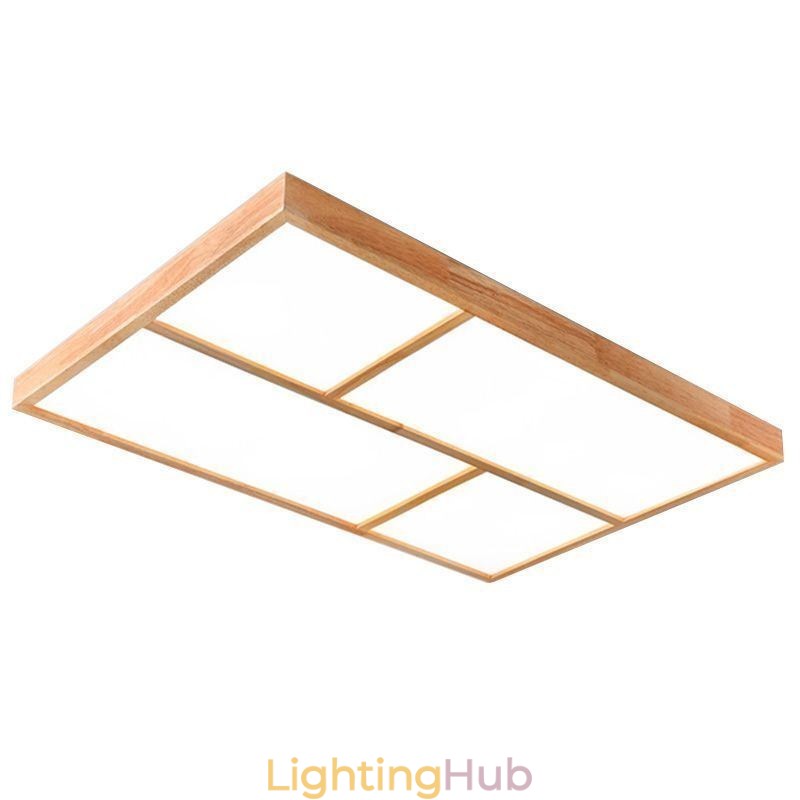 Modern Ceiling Light Minimalist Wood Style Flush Mount Ceiling Light Fixture