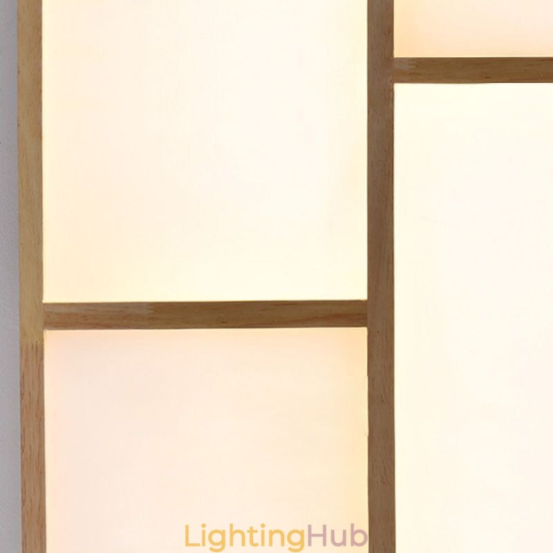 Modern Ceiling Light Minimalist Wood Style Flush Mount Ceiling Light Fixture