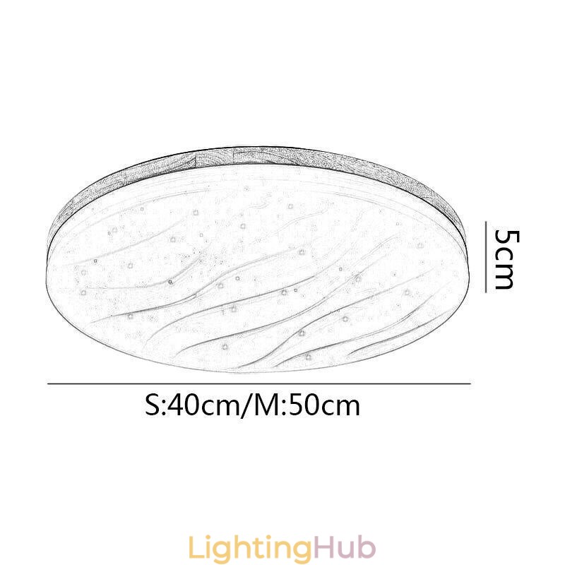 Japanese Wood Ceiling Light Acrylic Round Corrugated Ceiling Lamp