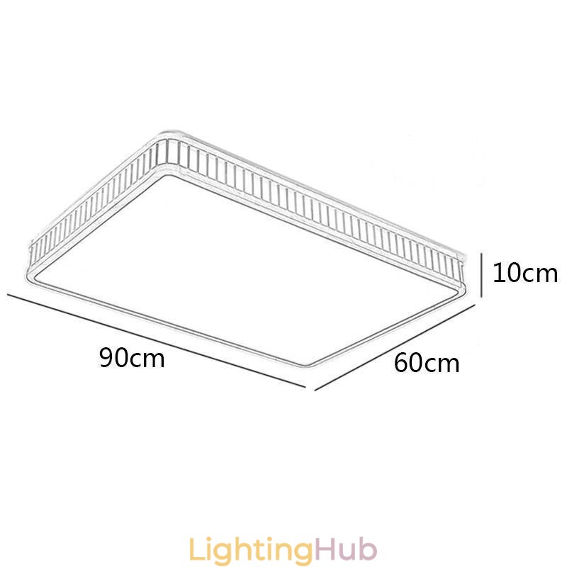 Japanese Acrylic Ceiling Light Rectangular Rubber Wood Ceiling Light