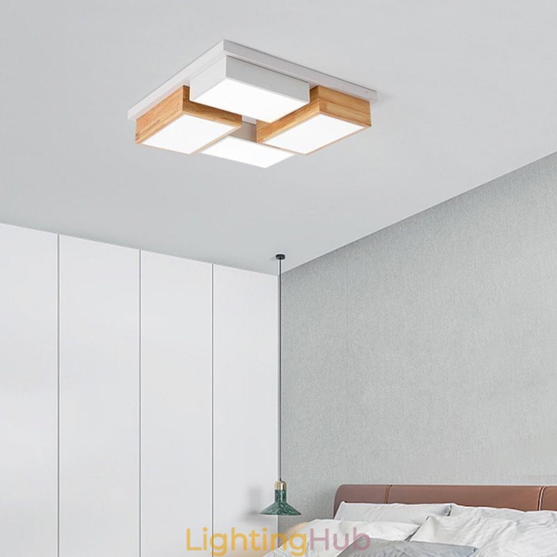 Modern Ceiling Light Geometric Wood Ceiling Lamp