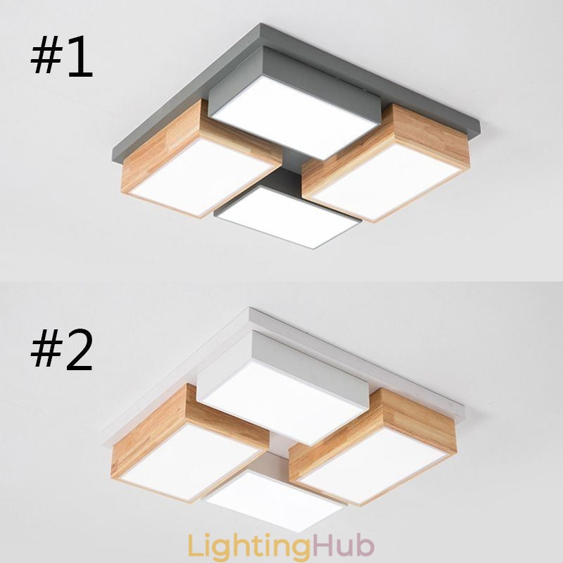 Modern Ceiling Light Geometric Wood Ceiling Lamp