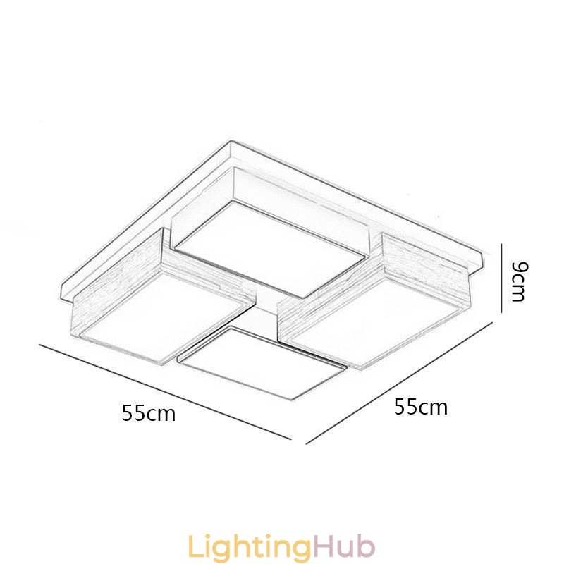 Modern Ceiling Light Geometric Wood Ceiling Lamp