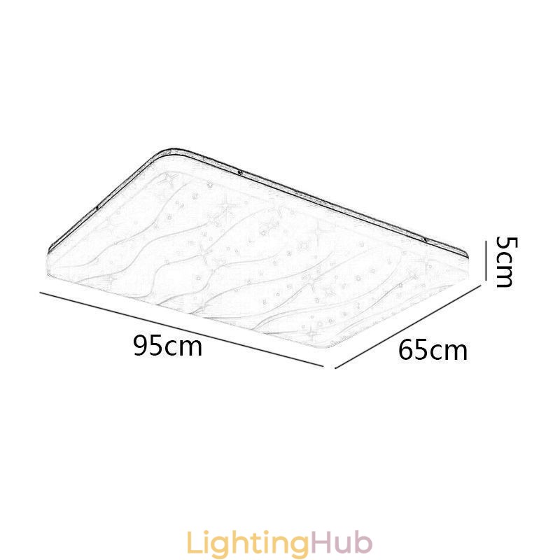 Japanese Acrylic Ceiling Light Rectangular Corrugated Ceiling Lamp