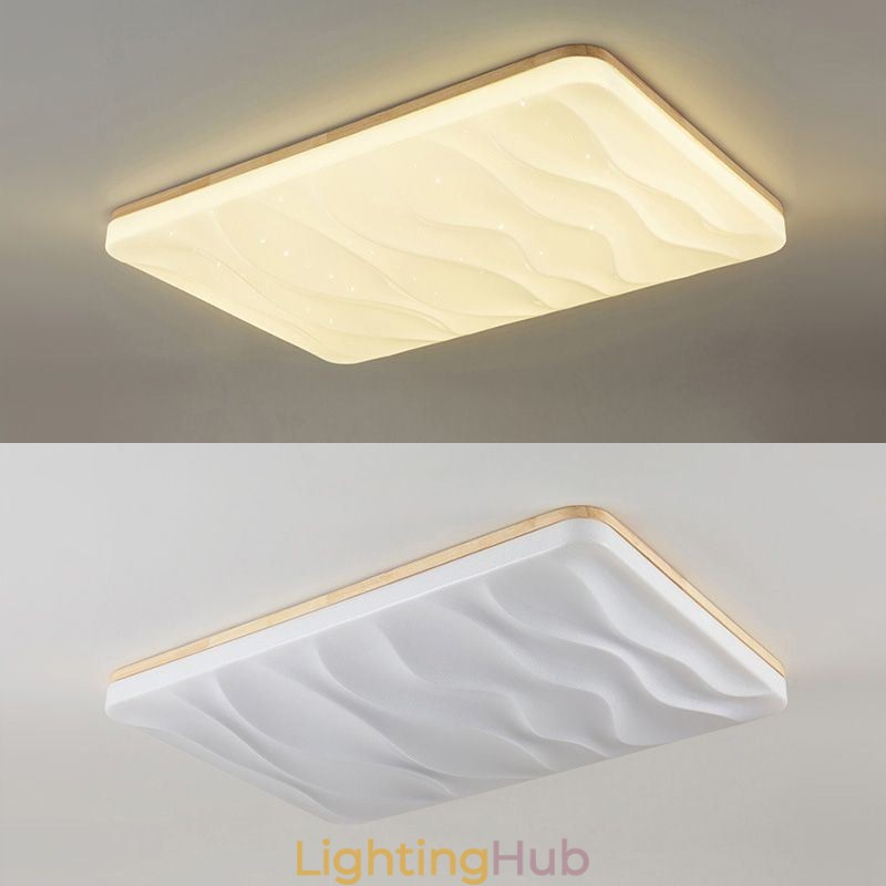 Japanese Acrylic Ceiling Light Rectangular Corrugated Ceiling Lamp