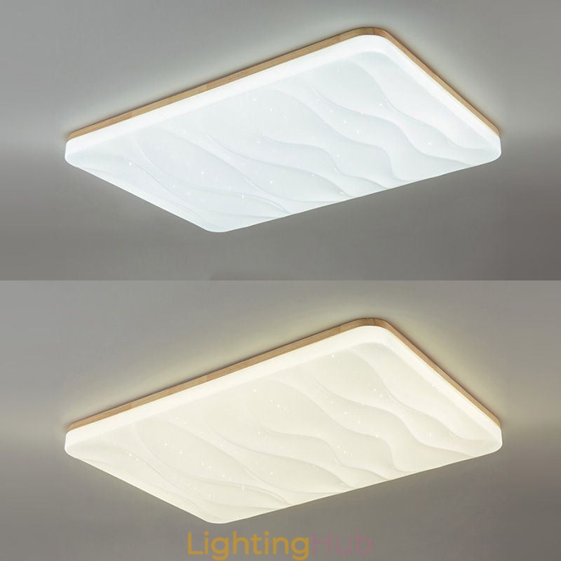 Japanese Acrylic Ceiling Light Rectangular Corrugated Ceiling Lamp