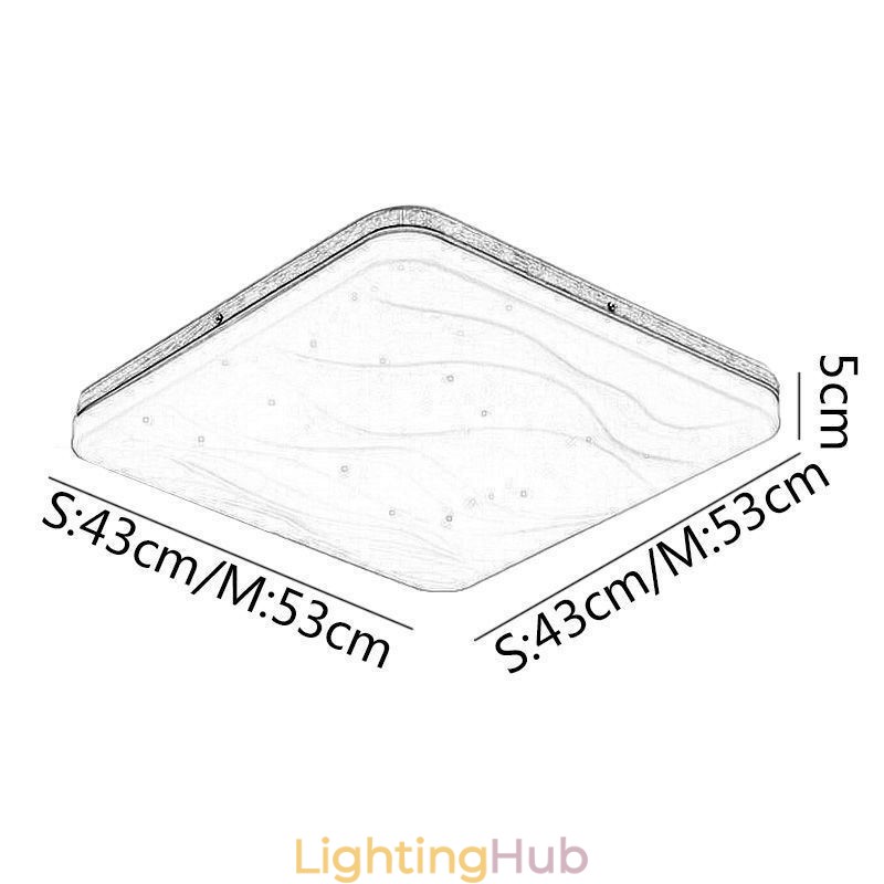 Japanese Acrylic Ceiling Light Square Corrugated Ceiling Lamp