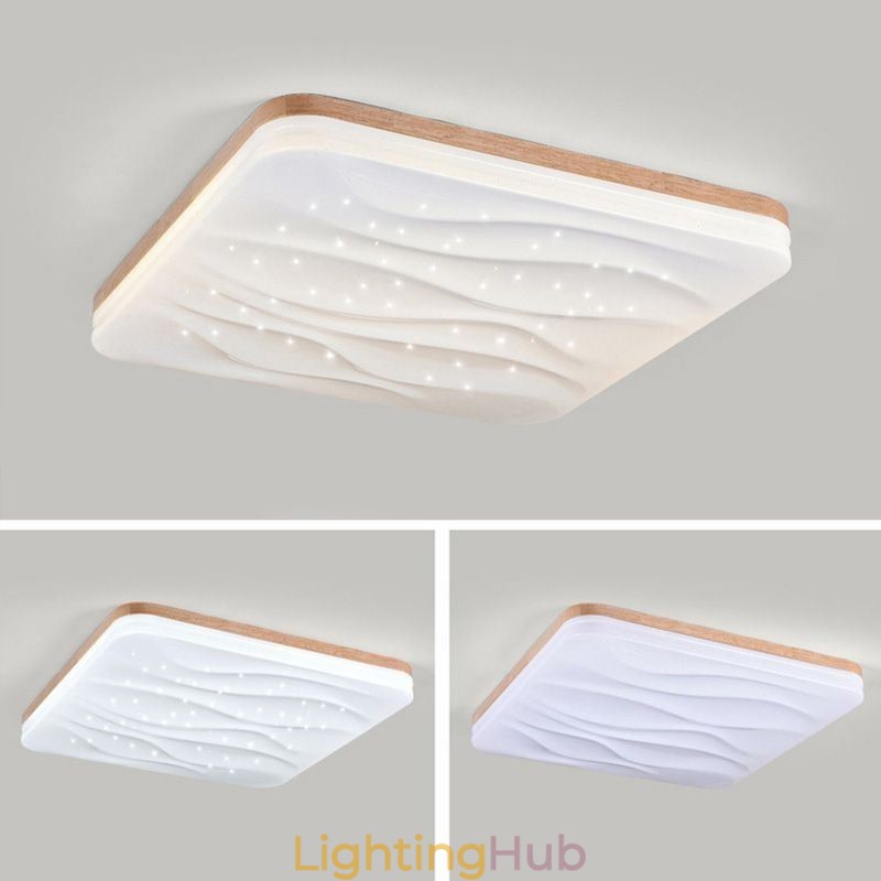 Japanese Acrylic Ceiling Light Square Corrugated Ceiling Lamp