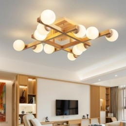 Japanese Wood Ceiling Light Magic Bean Molecular Ceiling Lamp