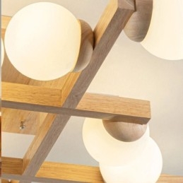 Japanese Wood Ceiling Light Magic Bean Molecular Ceiling Lamp