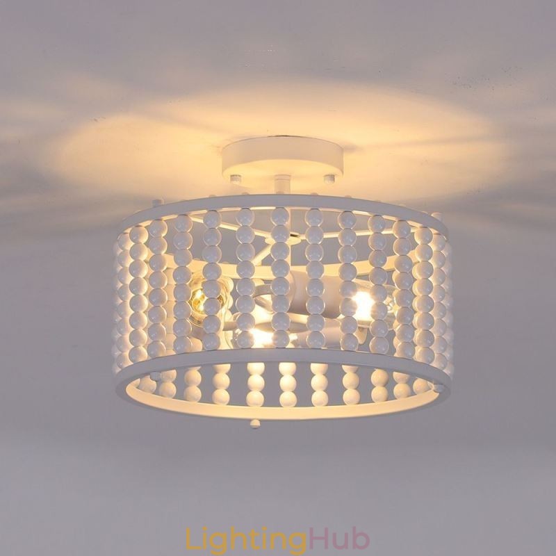 3 Light Ceiling Lighting Wood Bead Ceiling Lampway Foyer