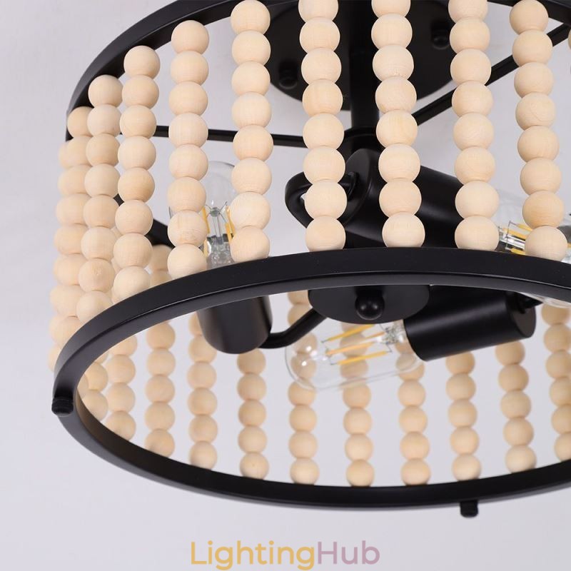 3 Light Ceiling Lighting Wood Bead Ceiling Lampway Foyer