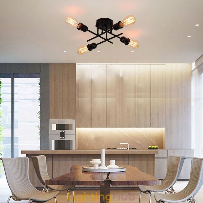 Flush Mount Ceiling Light Fixture 4 Light Socket