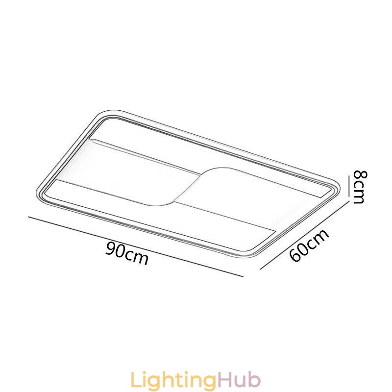 Modern Ceiling Lights Fixture Rectangular Flush Mount Ceiling Lamps 90*60cm