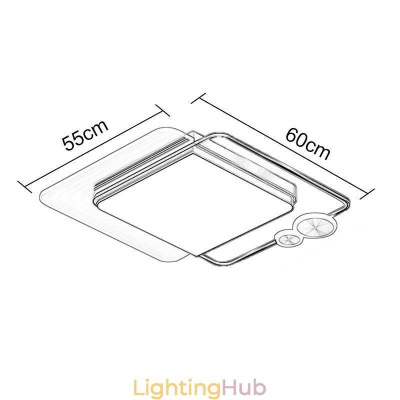 Nordic Ceiling Light Square Acrylic Flush Mount Ceiling Lighting Fixture