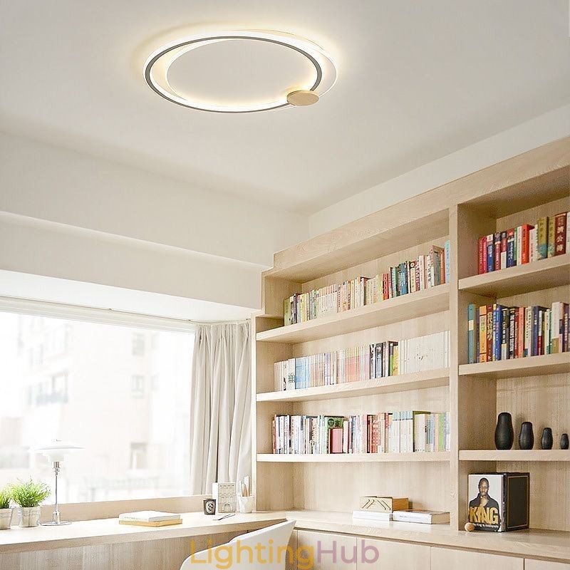 Modern Flush Mount Acrylic 2 Rings Ceiling Light Fixture