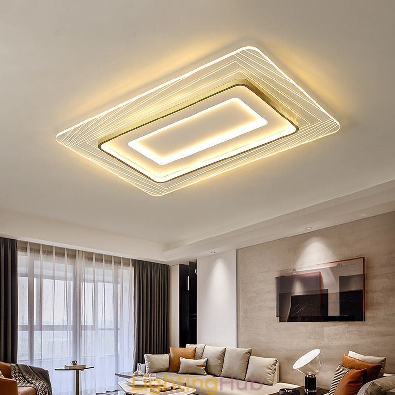 Rectangular Flush Mount Ceiling Light Minimalist Acrylic Ultrathin Ceiling Lamp