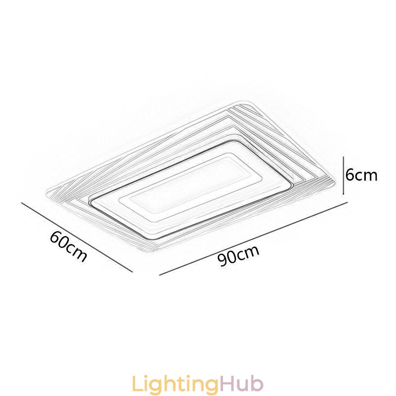 Rectangular Flush Mount Ceiling Light Minimalist Acrylic Ultrathin Ceiling Lamp