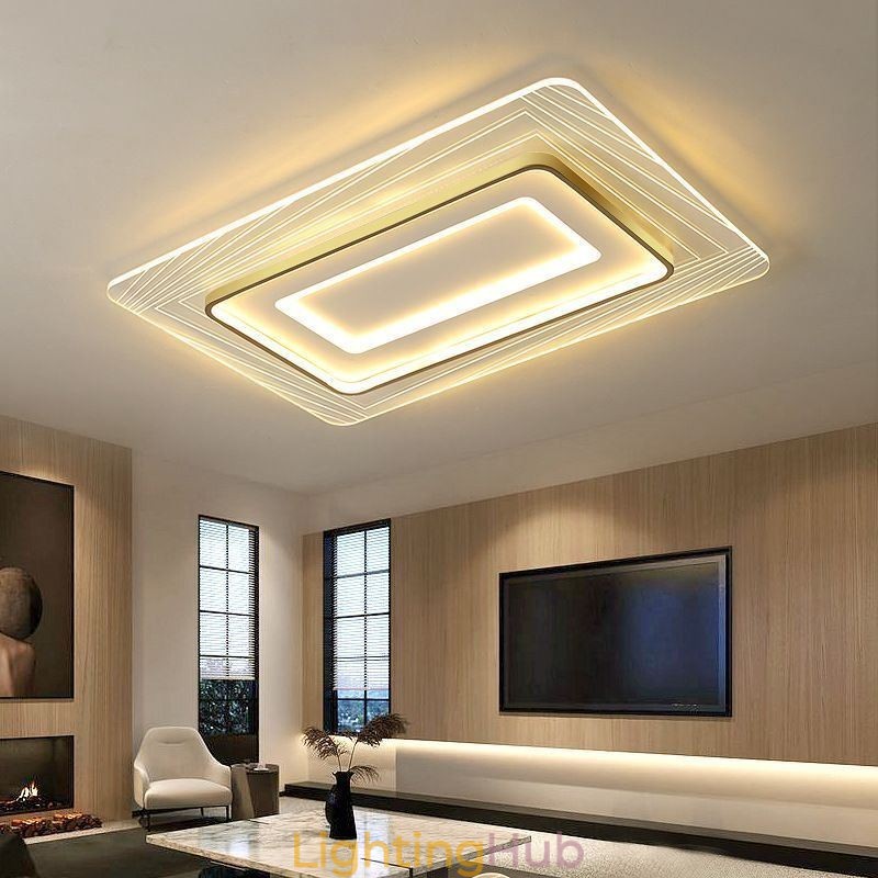 Rectangular Flush Mount Ceiling Light Minimalist Acrylic Ultrathin Ceiling Lamp