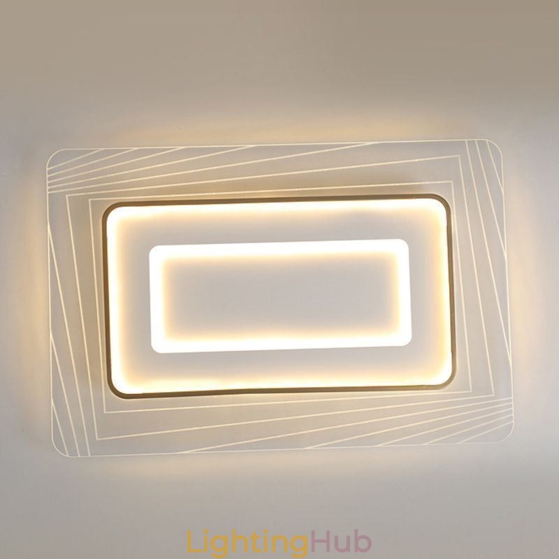 Rectangular Flush Mount Ceiling Light Minimalist Acrylic Ultrathin Ceiling Lamp