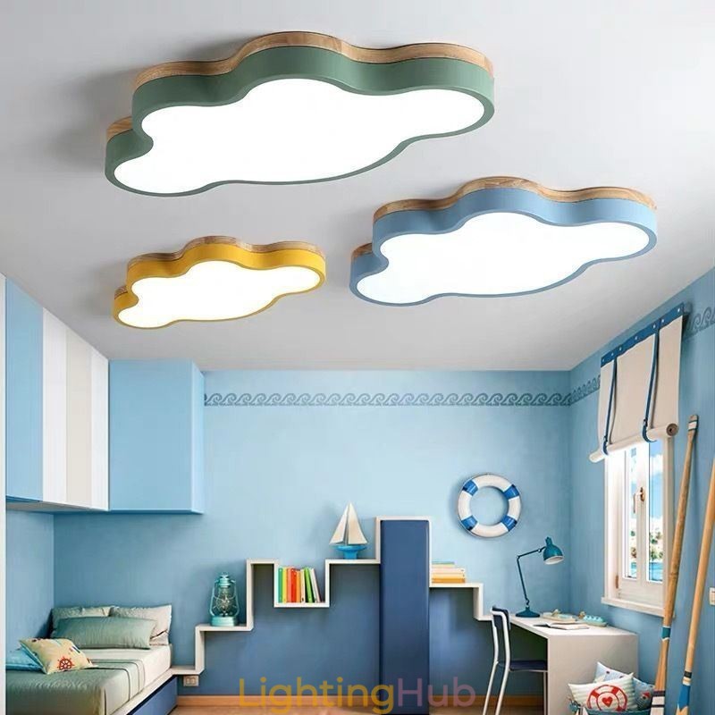 Flush Mount Modern Creative Acrylic Cloud Shape Ceiling Light Kids