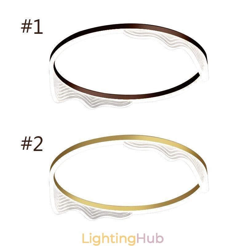 Flush Mount Circular Ceiling Light With Wavy Edge Decoration