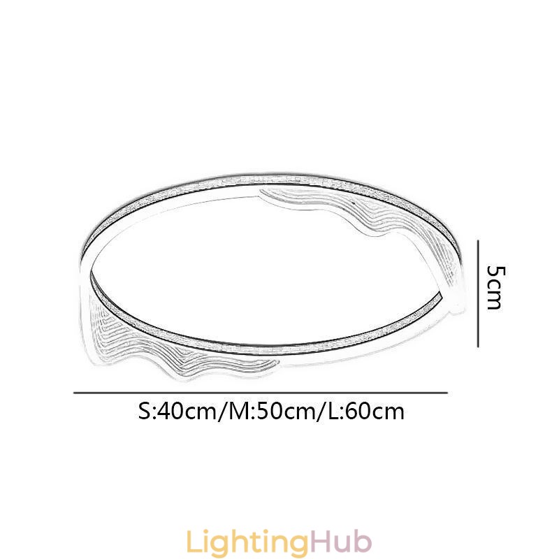 Flush Mount Circular Ceiling Light With Wavy Edge Decoration