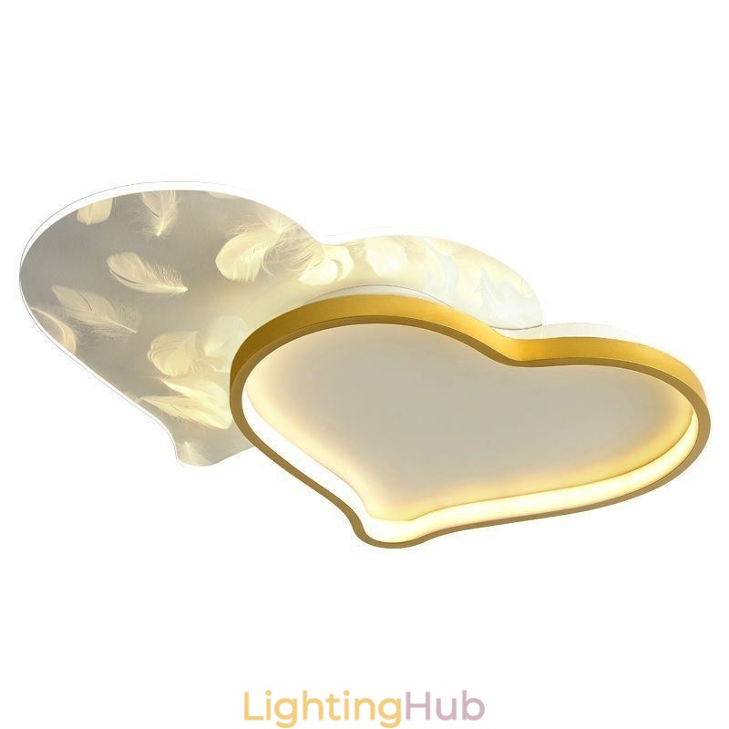 Modern Lights Heart Shape Flush Mount Ceiling Light Girls