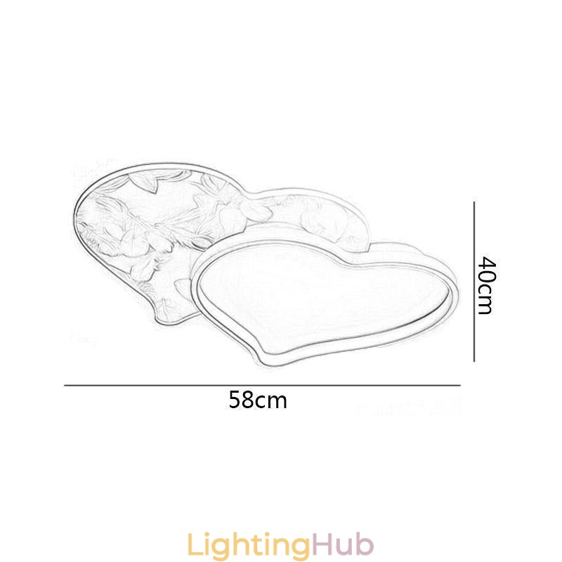 Modern Lights Heart Shape Flush Mount Ceiling Light Girls