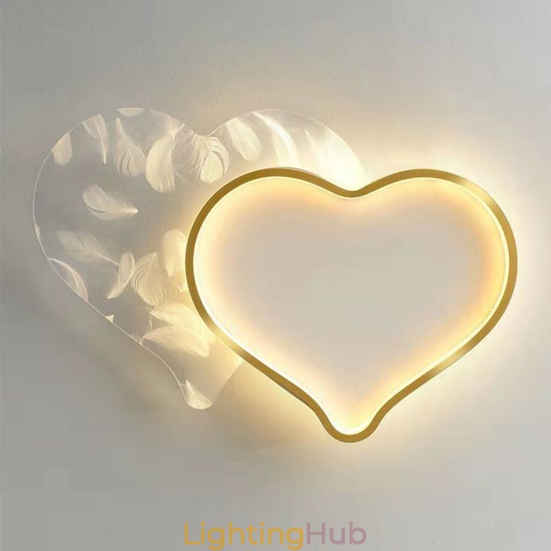 Modern Lights Heart Shape Flush Mount Ceiling Light Girls