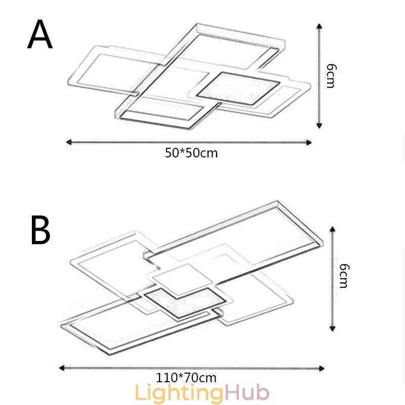 Modern Ceiling Lamp Square Acrylic Flush Mount Ceiling Lights Fixture