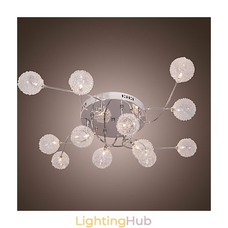 G4 12 light Iron Flush Mount Light with Aluminum Shades G4 12 light Iron Flush Mount Light with Aluminum Shades