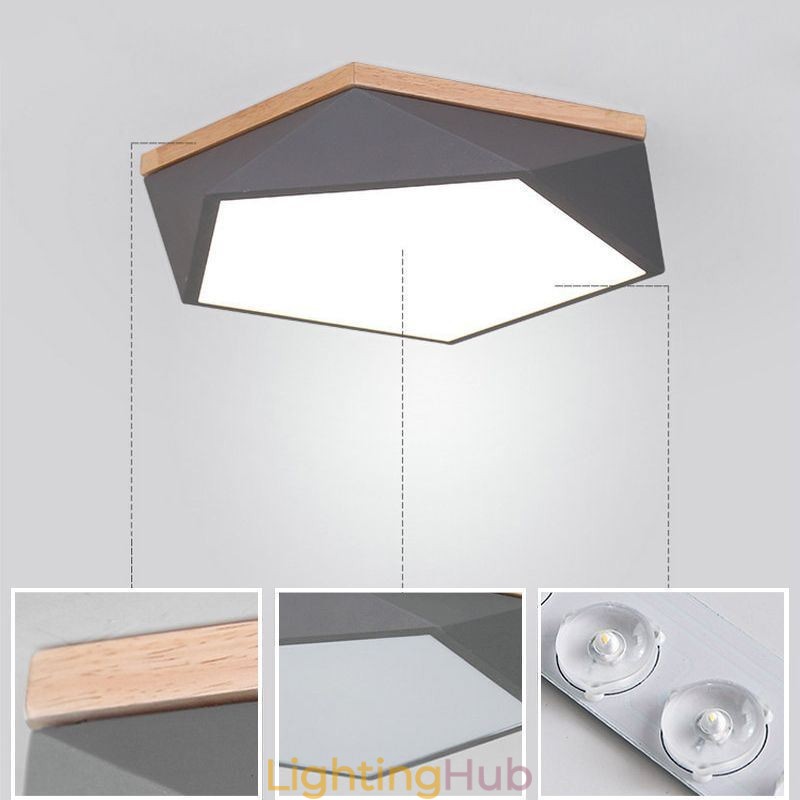 Modern Ceiling Light Diamond Shape Design Dimmable Flush Mount Ceiling Lights Fixture