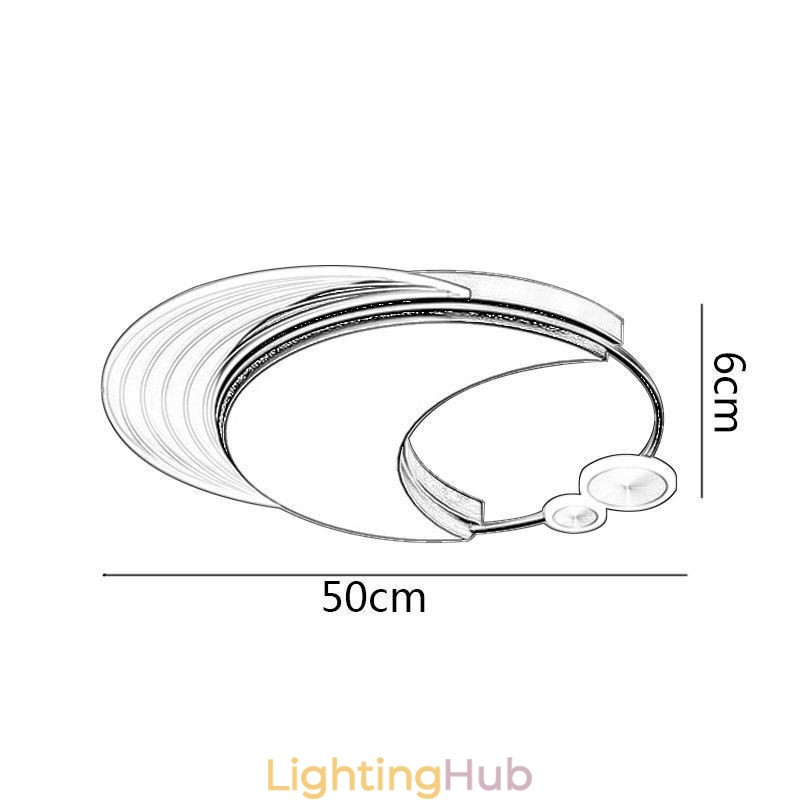 Dimmable Ceiling Light Modern Flush Mount Lighting Fixtures with Moon Shape 36W