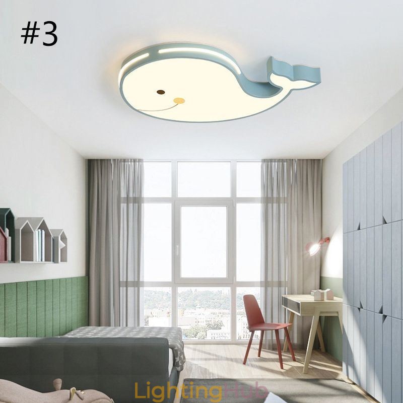 Dolphin Patterned Dimmable Ceiling Light Creative Ceiling Fixture Children