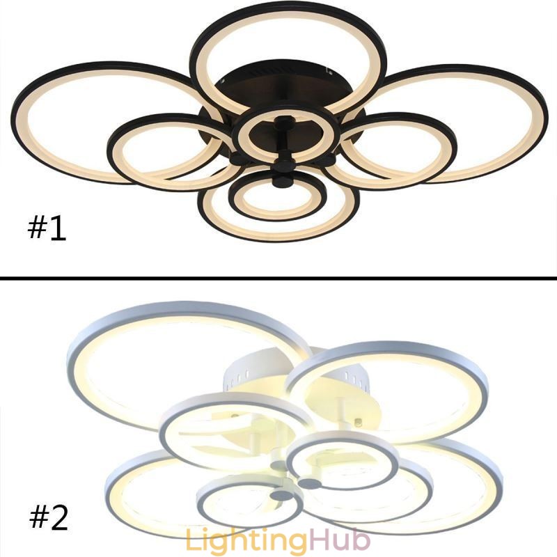Dimmable Ceiling Light Modern Ring Circle Flush Mount Ceiling Lamp