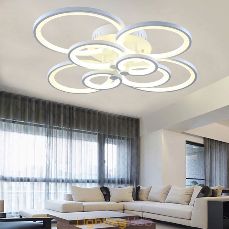 Dimmable Ceiling Light Modern Ring Circle Flush Mount Ceiling Lamp