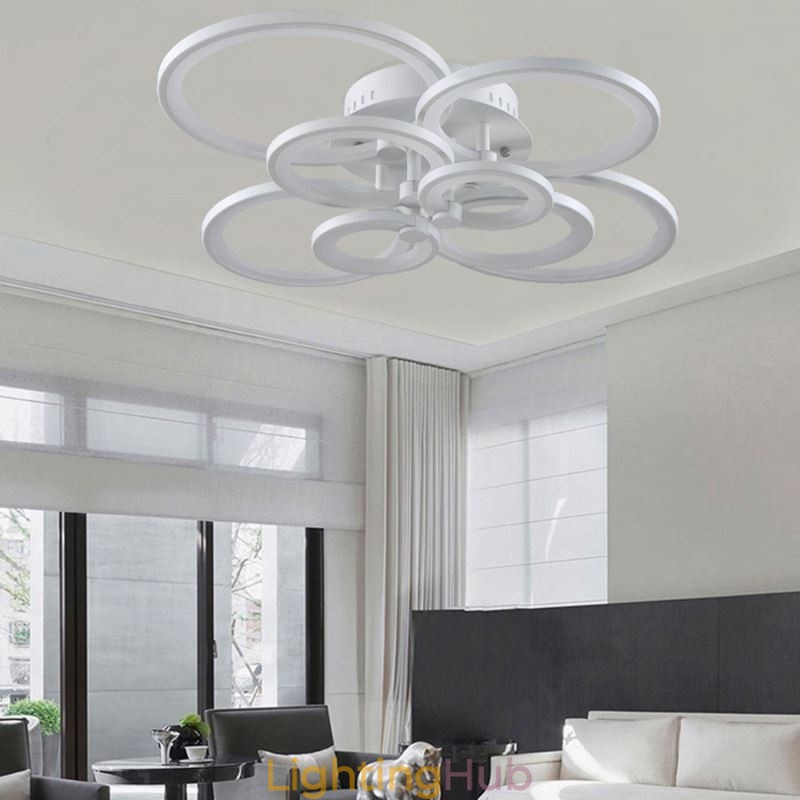 Dimmable Ceiling Light Modern Ring Circle Flush Mount Ceiling Lamp