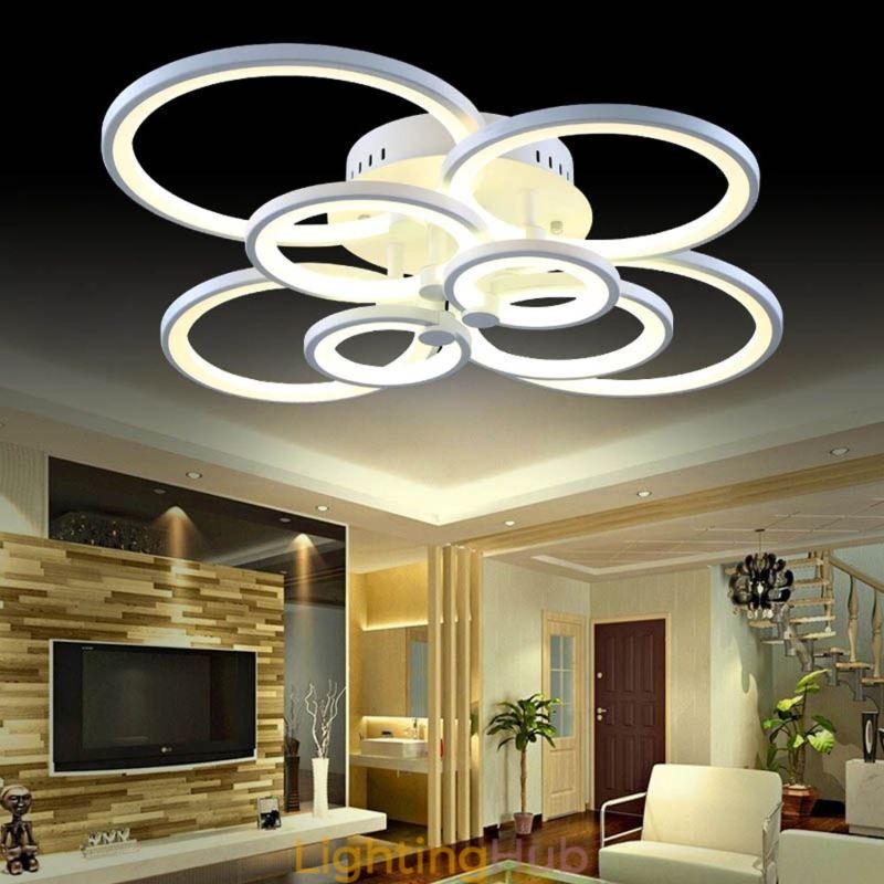 Dimmable Ceiling Light Modern Ring Circle Flush Mount Ceiling Lamp