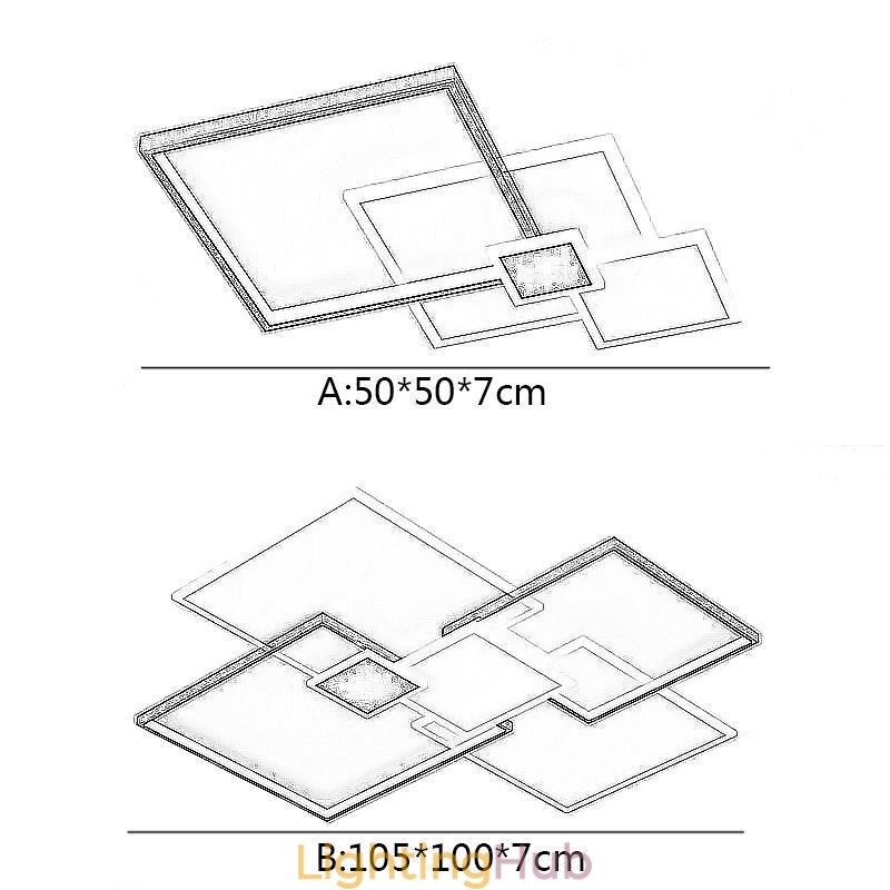 Flush Mount Square Ceiling Light Fixture