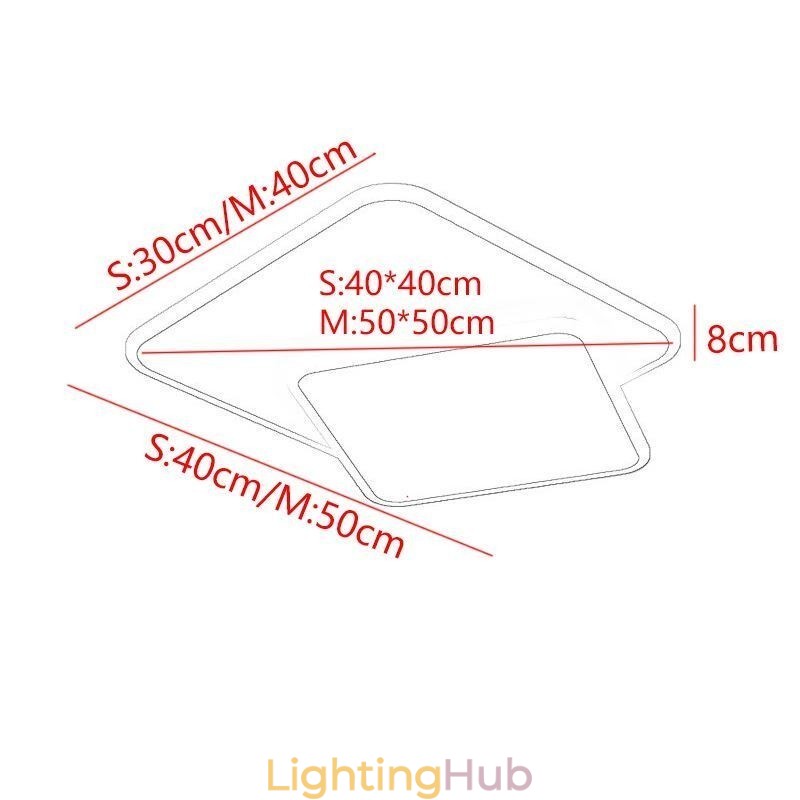 Flush Mount Double Square Ceiling Light